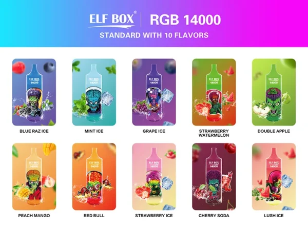 ELF BOX RGB14000 Puffs 0% 2% 3% 5% Nikotinový dobíjecí jednorázový vape velkoobchod – CharmVape – 2