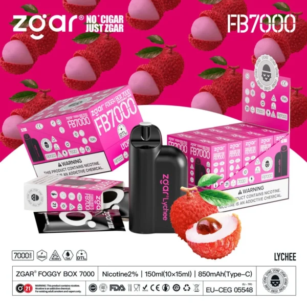 ZGAR FOGGY BOX 7000 Puffs 2% Nikotinový dobíjecí jednorázový vape velkoobchod – CharmVape – 19