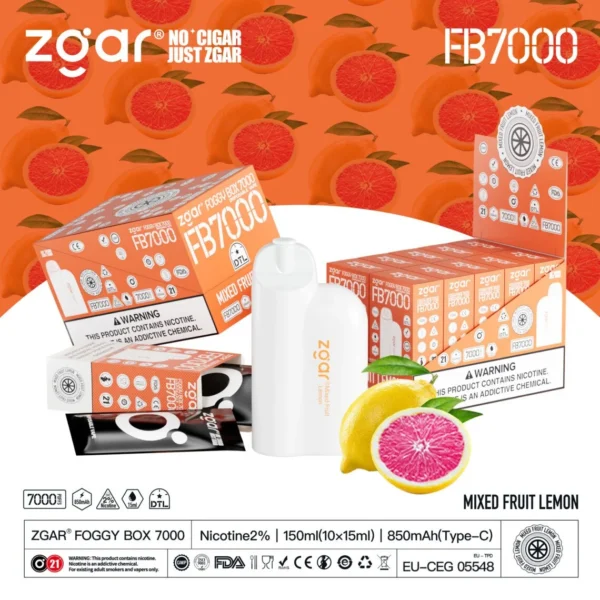 ZGAR FOGGY BOX 7000 Puffs 2% Nikotinová dobíjecí jednorázová vape velkoobchod – CharmVape – 2