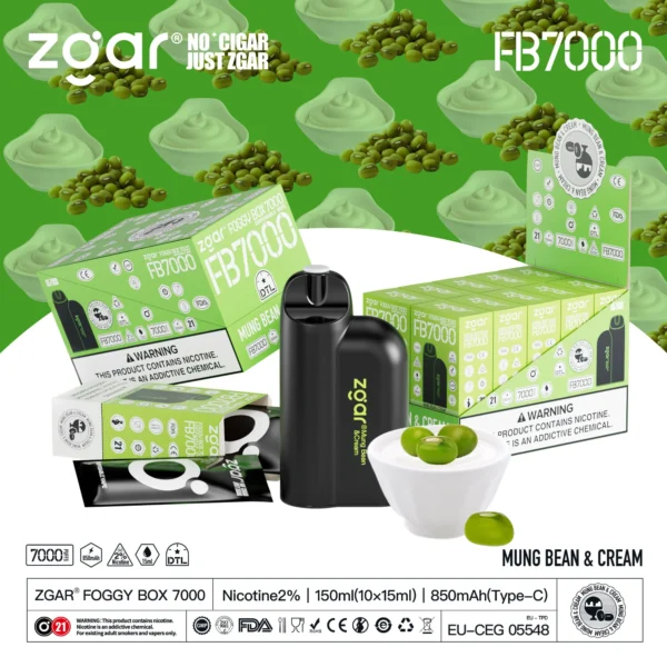 ZGAR FOGGY BOX 7000 Puffs 2% Nikotinový dobíjecí jednorázový vape velkoobchod – CharmVape – 3