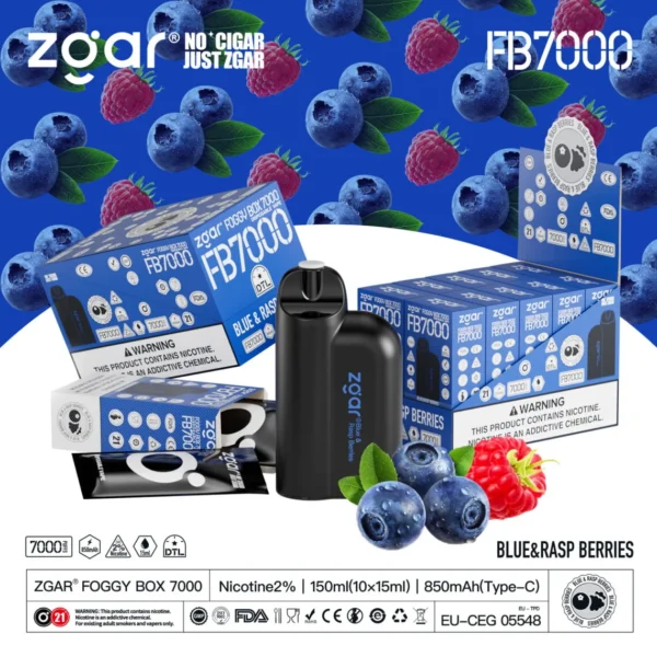 ZGAR FOGGY BOX 7000 Puffs 2% Nikotinový dobíjecí jednorázový vape velkoobchod – CharmVape – 12