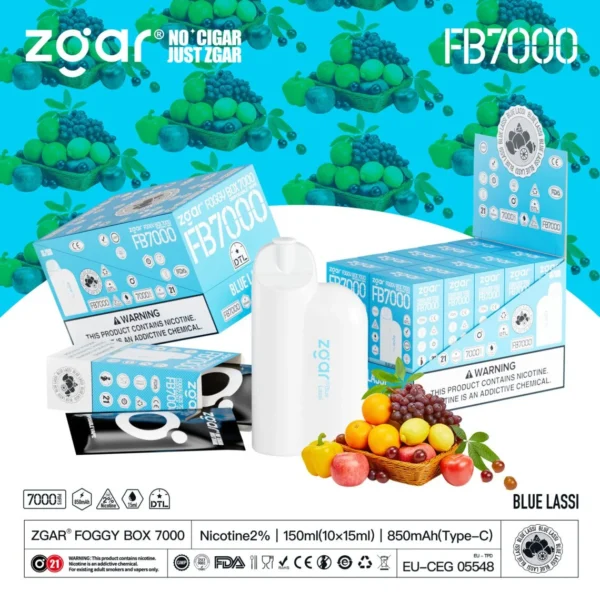 ZGAR FOGGY BOX 7000 Puffs 2% Nikotinový dobíjecí jednorázový vape velkoobchod – CharmVape – 13