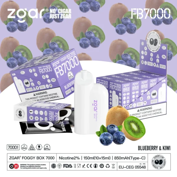 ZGAR FOGGY BOX 7000 Puffs 2% Nikotinová dobíjecí jednorázová vape velkoobchod – CharmVape – 15