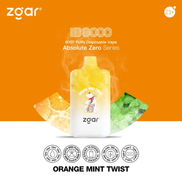 ZGAR ICE BOX 8000 Puffs 2% Никотиновый перезаряжаемый одноразовый вейп оптом - CharmVape - 13