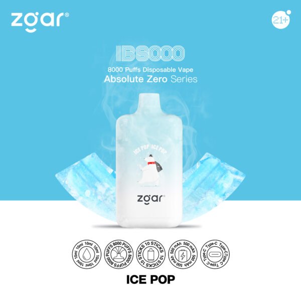 ZGAR ICE BOX 8000 Puffs 2% Никотиновый перезаряжаемый одноразовый вейп оптом - CharmVape - 4