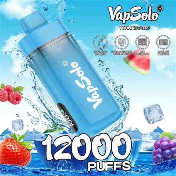 Vapsolo Tornado Pro 12000 Puffs 2% 5% Penna per vaporizzatori usa e getta ricaricabile a basso contenuto di nicotina Acquista all'ingrosso - CharmVape - 1