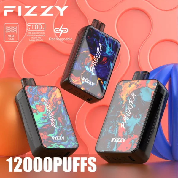 Fizzy Pandora 12000 Puffs 2% 5% Stylo à vape jetable rechargeable à faible teneur en nicotine Acheter en gros - CharmVape - 1