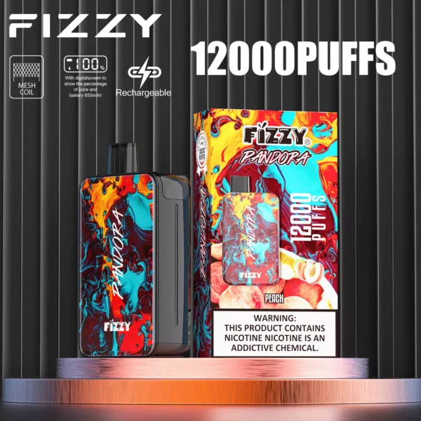 Fizzy Pandora 12000 Puffs 2% 5% Stylo à vape jetable rechargeable à faible teneur en nicotine Acheter en gros - CharmVape - 4