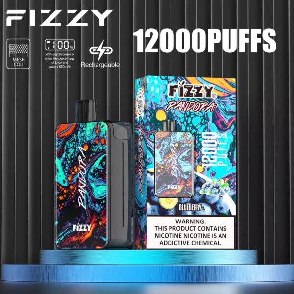 Fizzy Pandora 12000 Puffs 2% 5% Stylo à vape jetable rechargeable à faible teneur en nicotine Acheter en gros - CharmVape - 3