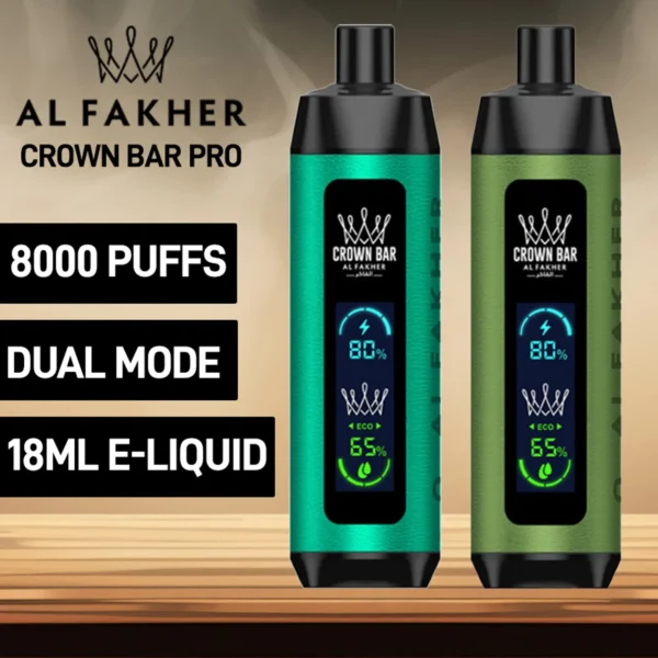 Al Fakher Crown Bar Big Cloud 8000 Pro Dual Mode Full Screen Low Nicotine Rechargeable Disposable Vapes Pen Bulk Buy Wholesale - European Warehouse Stock - CharmVape - 1