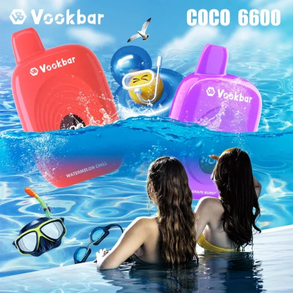 Vookbar Coco 6600 Puffs Digital Smart Screen 3% Перезаряжаемая одноразовая ручка для электронных сигарет с низким содержанием никотина Купить оптом - CharmVape - 9