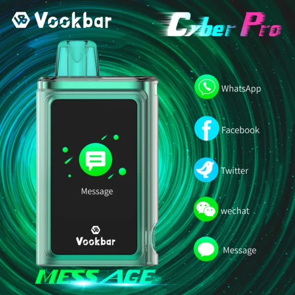 Vookbar Cyber ​​Pro 30000 Puffs Двойная сетка с сенсорным экраном 0% 2% 3% 5% Перезаряжаемая одноразовая ручка для электронных сигарет с низким содержанием никотина Купить оптом - CharmVape - 1