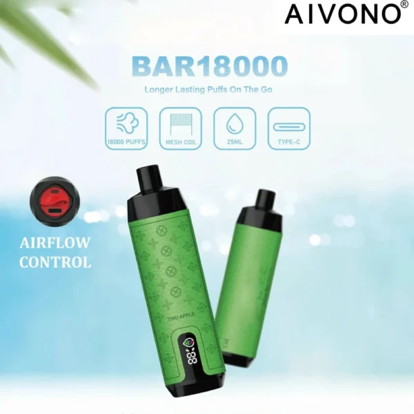 AIVONO Deluxe Baar 18000 Puffs Vesipiibu digitaalne ekraan 0% 2% 3% 5% Madala nikotiinisisaldusega laetav ühekordne Vapes Pen hulgiost hulgimüük - CharmVape - 1