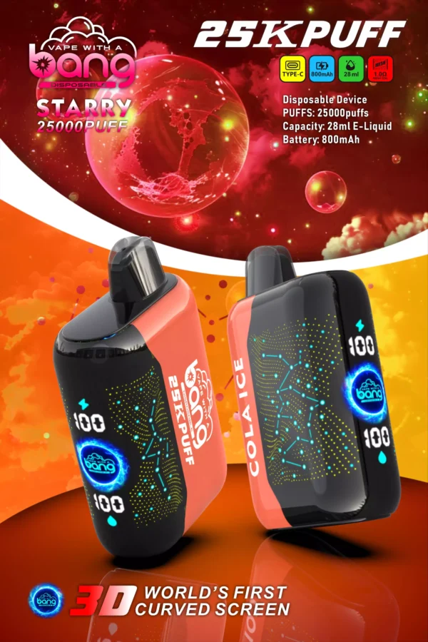 Bang Starry 25000 Puffs Schermo curvo 3D 0% 2% 3% 5% Penna per vaporizzatori usa e getta ricaricabile a basso contenuto di nicotina all'ingrosso Acquista all'ingrosso - CharmVape - 9