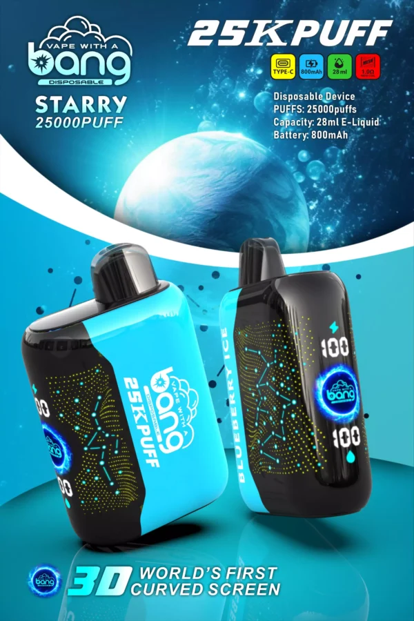 Bang Starry 25000 Puffs Schermo curvo 3D 0% 2% 3% 5% Penna per vaporizzatori usa e getta ricaricabile a basso contenuto di nicotina all'ingrosso Acquista all'ingrosso - CharmVape - 11