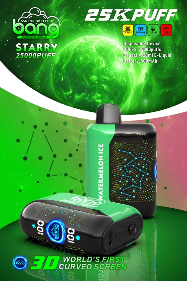 Bang Starry 25000 Puffs Schermo curvo 3D 0% 2% 3% 5% Penna per vaporizzatori usa e getta ricaricabile a basso contenuto di nicotina all'ingrosso Acquista all'ingrosso - CharmVape - 4