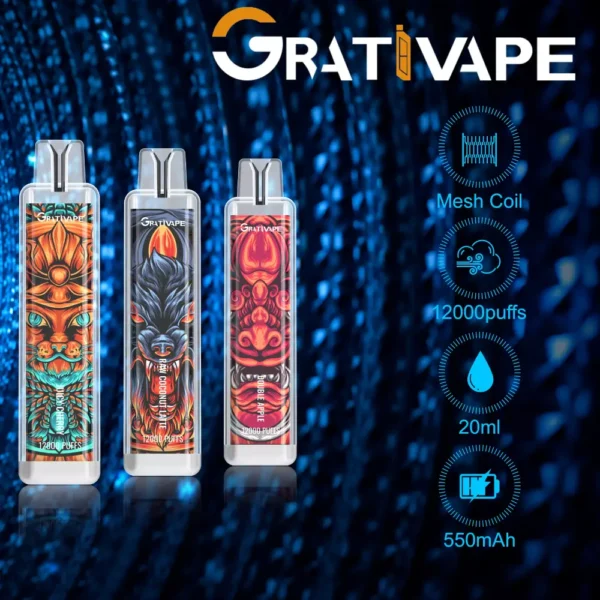 Grativape iStorm 12000 Puffs 0% 2% 3% 5% Перезаряжаемые одноразовые ручки для электронных сигарет с низким содержанием никотина, оптовая покупка оптом - CharmVape - 1