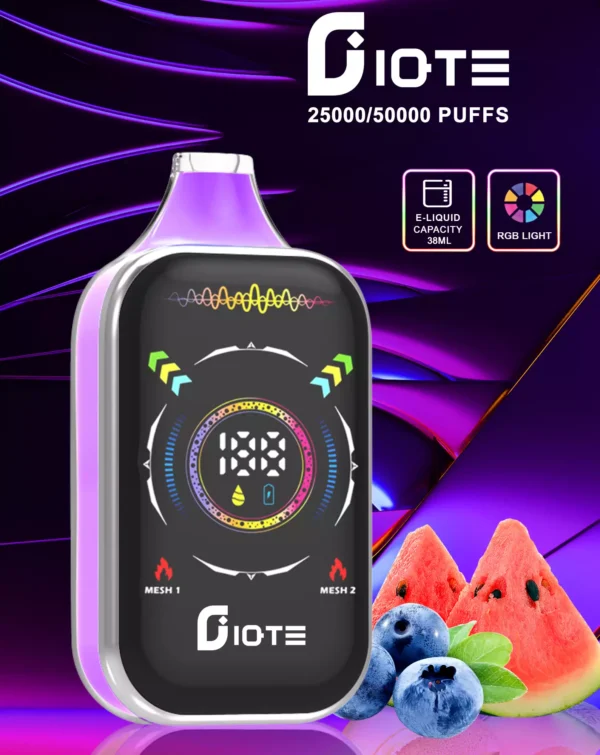 IQTE 50000 Puffs Dual Mesh RGB Full Screen 0% 2% 5% Low Nikotine Ladattava kertakäyttöinen Vapes Pen Bulk Tukkumyynti - CharmVape - 3