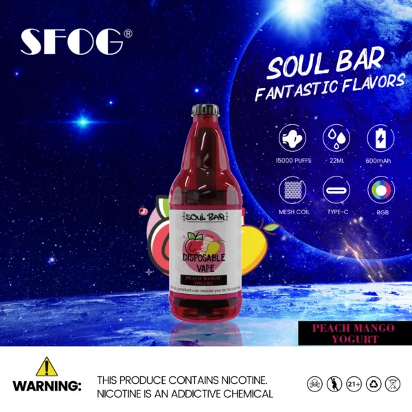 SFOG SOUL BAR 15000 Puffs RGB 5% Low Nicotine Rechargeable Disposable Vapes Pen Bulk Buy Wholesale - CharmVape - 14