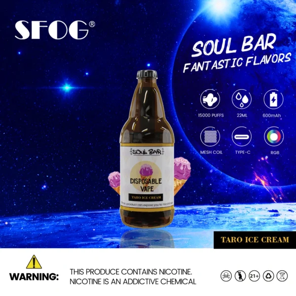 SFOG SOUL BAR 15000 Puffs RGB 5% Nízkonikotinové dobíjecí jednorázové vapes Pen Hromadně Koupit Velkoobchod - CharmVape - 16