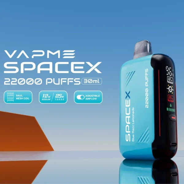 VAPME Spacex 22000 Rookwolken Digitaal scherm 0% 2% 3% 5% Oplaadbare wegwerp-vapes-pen met laag nicotinegehalte in bulk Koop groothandel - CharmVape - 1